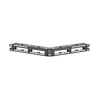 Panduit QASP24BL ຕູ້ຕໍ່ແບບເສັ້ນແຟບເອັດ Fiber Optic Connectors QN Metal Patch Pnl Angled, 24 Port 1RU