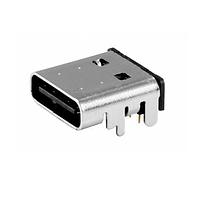 Same Sky (formerly CUI Devices) UJC-HP-G-SMT-TR ຕົວເຊື່ອມ USB Type C USB jack, ປະເພດ C, ໃຊ້ພະລັງງານເທົ່ານັ້ນ, 8 ຂາ, ຢູ່ແຖວຮອຍຊັ່ນ, ການຄຸດທາງດ້ານທອງ, ຕິດຢູ່ພື້ນຜິວ, T&R