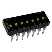 CTS Electronic Components 209-7LPSTFD ສະຫນັບ DIP ຜ່ານຮູ, DIP SWITCH ທອງ, 7-ຂາ, ຕົວກະທົບຮູບແບບຕ່ຳ, ການປິດທ້າຍ, ການປິດດ້ວຍເຊື້ອມ, ອອບ, ແບບຂາສົງກົງ, ກະປ່ອງທູບ