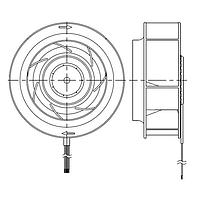 Delta Electronics, Inc. KFB2348HHU-EP ພູມລົມ Blower, 225x99mm, 48VDC, 735CFM, Ball, Lock Rotor, Tach/PWM, IP56/Salt Fog