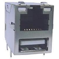 Abracon ARJU21A-MCSA-AD-B-EMU2 ມັກເນຕິກ ຈແກກ RJ45 10/100 Base-TX RJ45 ແລະ USB Combo N/A Through Hole