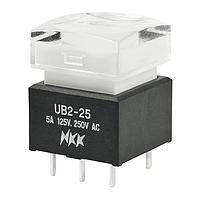 NKK Switches UB225SKW03N-4JB ປຸ່ມກົດສະຫນອງ ON(ON) PC TERMINAL SCULPTRD CLR/WHT CAP