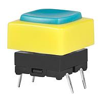 NKK Switches JB15KP-4GE ປຸ່ມສະຫນອງສະຕິກ OFF(ON) ປຸ່ມສີຟ້າ ເຟຣມສີເຫຼືອງ ຕົວຕັ້ງຕົວຕົນ PC