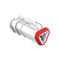 Amphenol SINE Systems AT06-3S-OMRDWHT ຕົວເຊື່ອມລົດຍົນ 3 ຕຳແໜ່ງ ປລັກທີ່ມີການຄຸມຄອງດ້ວຍວັດຖຸທີ່ຫຼາຍ, ປລັກ, ຊ່ອງປິດທີ່ຫຼຸດລົງ, ສີຂາວ