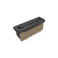 Amphenol FCI SFW7S-2STME1LF Board Mount 1.00mm Flex Connector, SFW Straight series, 7 Position, Top Entry Surface Mount, ZIF,Tin plating with Mount Plate.