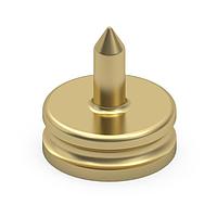 Mill-Max 6046-0-00-21-00-00-03-0 ຂາຂໍ້ສະຕິ, ຂາຂອງການຕິດຕັ້ງຢູ່ພື້ນຜິວ, ຂາຂອງການຕິດຕັ້ງຢູ່ພື້ນຜິວ, ພື້ນຖານມີລັກສະນະລູກຄ້າຍຄວາມຍາວ .081", ສະຕິກລະດັບຂະໜາດ .019"