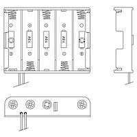 Eagle Plastic Devices 12BH351A-GR ຕົວເຊື່ອມແບດເຕີຣີ 5 "AA" ມີສາຍສັ້ນ 6" LDS