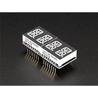 Adafruit 3130 ເຄື່ອງມືພັດທະນາຈໍ Adafruit 0.54 Quad Alphanumeric FeatherWing Display - ແດງ