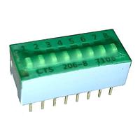 CTS Electronic Components 206-8ST ສະຫນອງ DIP SPST 8 ສ່ວນຂອງສະຫນອງ