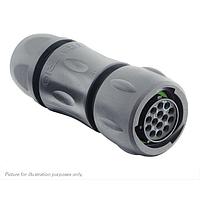 Eaton Souriau-Sunbank UTSX6JC12E14SW ປລັກສ໌ Plug, ມີກະບອກສາຍສະກັດດ້ານຫຼັງ, ມີ 14 ຂໍ້ຕິດຕໍ່ສົ່ງຜົນຍິງ, IP68/69K ໃນສະພາບບໍ່ໄດ້ຕ້ອງການການຕໍ່ກັນ, ການລະບຸລະຫັດ W