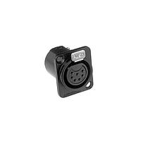 Amphenol Audio AC7FDZBBULK ຕົວເຊື່ອມ XLR 7 ໂພນ XLR ຍິງຕິດຕັ້ງບ້ອງ, ປະເພດ D, ຕິດຕໍ່ທີ່ຜະລິດດ້ວຍເຄື່ອງຈັກ, ຖ້ວມບົດບາກ, ສີດຳ, ບັນຈຸຫຼາຍ