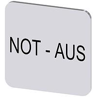 SIEMENS 3SU19000AF810AS0 ປ້າຍປະກັດ, Not-Aus INSCR. LABEL, SILVER 22 X 22MM, NOT-AUS