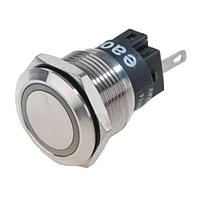 EAO 82-4151.1154 Anti-Vandal 82-4151.1154.Illuminated pushbutton.momentary.16 mm.stainless steel.flush/flat.ring.white.24 V.soldering terminal