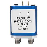 Radiall R577F13102 ສະຫນັບສະຫນູນ Coaxial Switches DPDT Ramses SMA 26.5GHz Failsafe 28Vdc TTL Diodes Pins Terminals