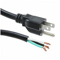 Io Audio Technologies 28130-910-01 ສາຍສະໄຟ AC Power Cords Power Cord, 3 Conductor, Unshielded, 18AWG, SJT, 9' 10", 5-15P, 10Aa.125VAC