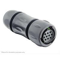 Eaton Souriau-Sunbank UTSX6JC12E10SZ ປລັກ Plug, ມີກະບອກສາຍຄອມ, ມີ 10 ຂໍ້ຕິດຕໍ່ສອດເດີຍຜູ້ຍິງ, IP68/69K ໃນສະພາບບໍ່ໄດ້ຕ້ອງການການຕໍ່ກັນ, ການກຳນົດລະຫັດ Z