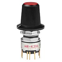 NKK Switches MRK206-CC ສະຫນັບສະຫນູນການຫຼຽນຫຼັກ DP6 POS ROTARY .4VA MAX .7" DIAM