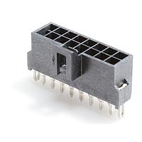Molex 105312-1216 Shrouded NanoFit Hdr Vt 16Ckt DR SldrClip Blk 15Au