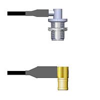 Amphenol Custom Cable Q-1S03U0008012i ສາຍສັນຍານ RF N-RJB/SMB-RP RG58 12I