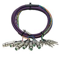 Switchcraft XLRF10TRS ເຄື່ອງສ່ວນປະກອບ XLR F-TRS M, 10 FT 8 CH AUD SNAKE