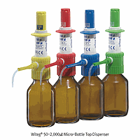 WITEG WI.5.371.990 ອຸປະກອນຈ່າຍຂອງຂວັນ Micro-Bottle Top Dispenser, 1000 & 2000㎕, ສີຂຽວ