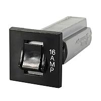 Carling Technologies CTB-B-B-10 ຕັດວົງຈອນຄວາມຮ້ອນ 1 ໂພນ, Rocker, 125-250 VAC/ 50 VDC 10 amp, ຄວາມສາມາດຕັດວົງ 1000 amp, ເຕີມຕິມ 0.250 Tab (Q.C.), ກະແຈດດຳ, ກະແຜນດ້ານໜ້າ Snap-In, UL 1077 ຮັບຮອງ, cUL, VDE ຮັບຮອງຕາມ IEC/EN 60934