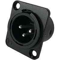 Io Audio Technologies IO-XLR3-M-BK-JL ຕົວເຊື່ອມສາຍສະເພາະ 3-Pin XLR, ຜູ້ຊາຍ, ປລັກ, ກອງເຫຼັກສີດຳ, ຖ້ວຍບົດບາກ, ຕິດຕໍ່ເງິນ