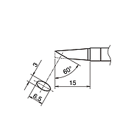 HAKKO T39-BC3065 ຫົວປາກບວດ (Shape-BC hor:3mm vrt:6.5mm)