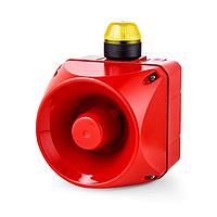 Auer Signal 875677313 ເປີດເສຍສຽງ Alarm Sounder ACM ພວກເປີດເສຍສຽງຫຼາຍໂຕນດ້ວຍຕົວຊີ້ເຫັນໄຟ LED strobe 230-240 V AC ເຫຼືອງ