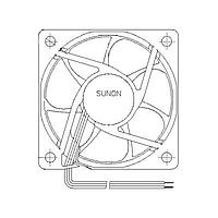 Sunon PF75302B3-1B00U-A99 ພັກລະບົບ DC Blower, 75x75x30mm, 24VDC, Ball, Lead Wires, Auto Restart