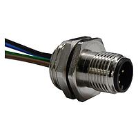 Stewart Connector SS-12000-010 ຕົວເຊື່ອມຕໍ່ກະທົບກັບ M12 A-Code ແບບຕົວຜູ້ຊາຍ ຕິດຕັ້ງຢູ່ດ້ານໜ້າກະແຜນ ມີສາຍນໍາ 0.5M ມີ 5 ຂໍ້ຕິດຕໍ່