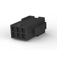 AMP Connectors - TE Connectivity 1-172160-9 ຮູງຮັບ Receptacle MINI CAP 6P ສີດຳ