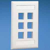 Panduit NK6FWHY ແຜ່ນປະຕູຫນ້າ SINGLE GANG VERTICA FACEPLATE W/6NETKEY