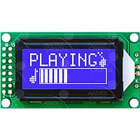 Matrix Orbital LCD0821-WB-E LCD Character Display Modules 8x2 ຂໍ້ຄວາມສີຂາວ ສີຟ້າ B/G ອຸນຫະພູມພາຍນອກ ບໍ່ມີປຸ່ມ LCD
