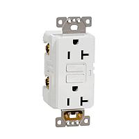Square D SQR51201WH ປຸ່ມຮັບ TR GFCI 20A RECEPTACLE COMM WH