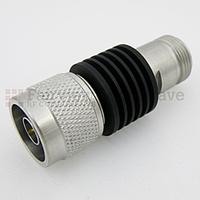 Fairview   SA18N5WA-01 1 dB Fixed Attenuator N Male To N Female Up To 18 GHz Rated To 5 Watts With Black Aluminum Heatsink Body