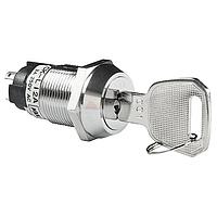NKK Switches CKL12AFW01-001 ສະຫນັບສະຫນູນ Keylock 19MM ON-ON RMVE 2POS FLAT KEY#001 3A LUG