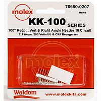 Molex 76650-0207 ຊຸດຕໍ່ຕໍ່ KK-100 Connector Kit V & RA Hdr Rec 10Ckt