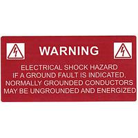 HellermannTyton 596-00234 ເປັນປ້າຍແສງອາທິດ Solar Label, WARNING GROUNDED CONDUCTORS ENERGIZED..., 4.125" x 2.0", VL, ແດງ, 50/ມ້ອງ