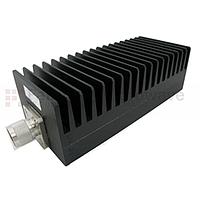 Fairview SA3N1007-40 40 dB Fixed Attenuator N Male To N Female Up To 3 GHz Rated To 100 Watts With Black Aluminum Heatsink Body