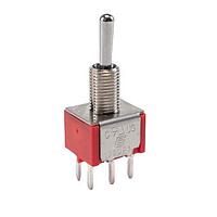 E-Switch 100DP1T1B1M2QE ສະຫນັບສະຫນູນ Toggle TOGGLE, 5A 120VAC/28VDC, DPDT On-On, ຕິດຕັ້ງແຜ່ນ Panel Mount PC Pin