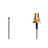 GCT (Global Connector Technology) CAB422RF-0150-A-1 ສາຍສັນຍານ RF I-Pex MHF 4L Lck RA Plug2RPSMA STRJck Rvrs plrty R Mt, , 6GHz,1500mm 1.37mmBlk