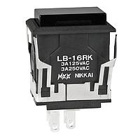 NKK Switches LB16RKW01-A ປຸ່ມກົດສະແຕກ SPDT ON-ON RECTANGLR ຮ່າງສີດຳ ຝາສີດຳ