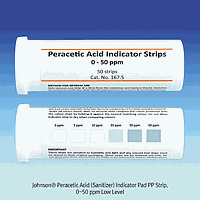Johnson Test Papers J2.168.5C ທ່າຍທົດສອບ Hi-level Peracetic Acid, PP 0~500, 100stip