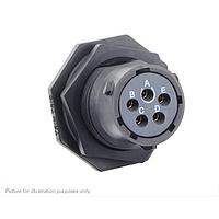 Eaton Souriau-Sunbank UTSX714E5SX ຮອບຮອງ Jam nut receptacle, ບໍ່ມີ backshell, ມີ 5 ຕໍ່ຕົວຍິງສໍເດີ, IP68/69K ໃນສະພາບບໍ່ໄດ້ຕໍ່ກັນ, ການກຳນົດກະແຈ X