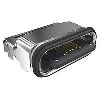 Amphenol Commercial Products 124019772112A ຕົວເຊື່ອມ USB Type C USB2.0, Type C, ຕິດຕູ້ດ້ານບູດ, CH 1.50mm, ບັນດາຄູ່ SMT, IPX8