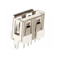 Kycon KUSBVLPX-AS1N-B ຕົວເຊື່ອມ USB Type A LOW PROFILE VERT MNT USB A TH CONT BLK