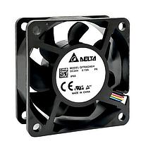 Delta Electronics, Inc. QFR0624EHP6 ພັງລົມ Axial DC Axial, 60x60x25.4mm, 24VDC, 27.5CFM, 2.4W, 39.5dBA, Tach/PWM, IP68