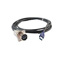 Amphenol Socapex CAUSB3FTV2AZN80 ເສັ້ນສາຍ USB USB3.2 Gen 1 Copper Amplifier (USB-A) ປະຕູສະໜອງຮູບສີ່ແຫ່ງ, ລະຫັດ A, ປະກອບດ້ວຍອະລູມິເນຍມພ້ອມການຄຸດສີດຳຊິງນິເຄວ, ສາຍຍາວ 8m