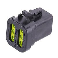 Amphenol SINE Systems ATP06-6S-MM01BK ປລັກ 6-ທາງ 6-ຕຳແໜ່ງ, ຜູ້ຍິງ, ຝາສິ້ນແລະການປິດສີ້ນທີ່ມີຂະໜາດຫຼຸດ, ສີດຳ